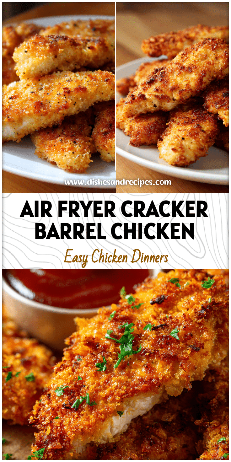 Plated Airfryer Chicken Tenders Healthy with Air Fry Sides inspired by Cracker Barrel Grilled Chicken.